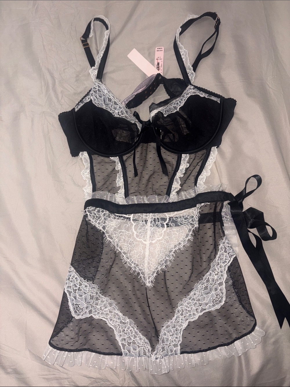 Victorias Secret NWTS Maid dress Lace Sheer Bustier Set - Women Intimates